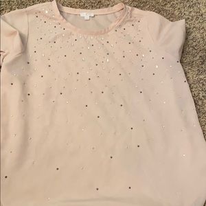 Pink blouse with rhinestone embellished